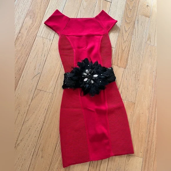 bebe | Dresses | Bebe Red Fitted Dress | Poshmark
